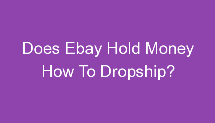 You are currently viewing Does Ebay Hold Money How To Dropship?