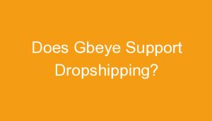 Read more about the article Does Gbeye Support Dropshipping?