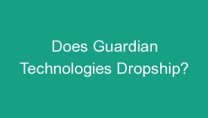 Read more about the article Does Guardian Technologies Dropship?