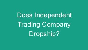 Read more about the article Does Independent Trading Company Dropship?
