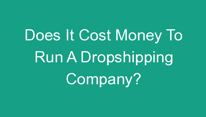 You are currently viewing Does It Cost Money To Run A Dropshipping Company?