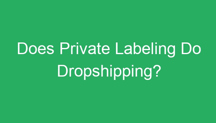 Read more about the article Does Private Labeling Do Dropshipping?