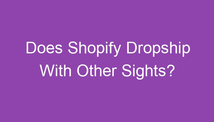 Read more about the article Does Shopify Dropship With Other Sights?
